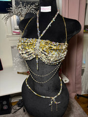 Ethereal Beaded Bralette + Waist bead